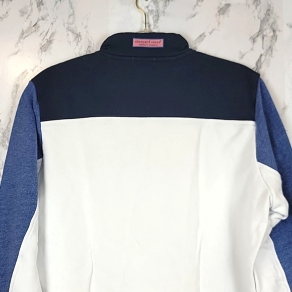 Vineyard Vines Saltwater The Shep Shirt Pullover Navy&Heather Blue White Sz M - Picture 8 of 12